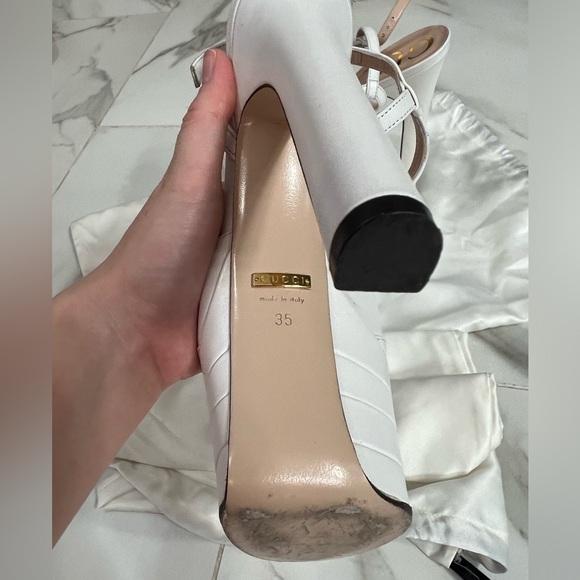 Gucci Leather Platform Pump in White - Picture 5 of 9